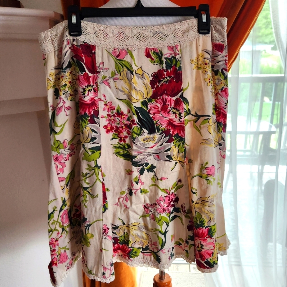 Cabi OHara Floral Cotton Skirt Sz. 12